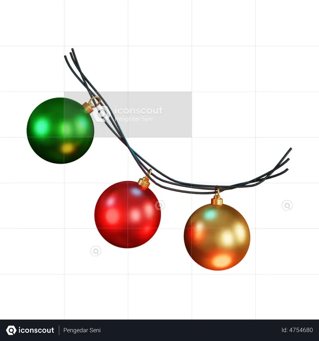 Christmas Lights Ball  3D Icon