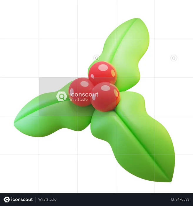 Christmas Mistletoe  3D Icon