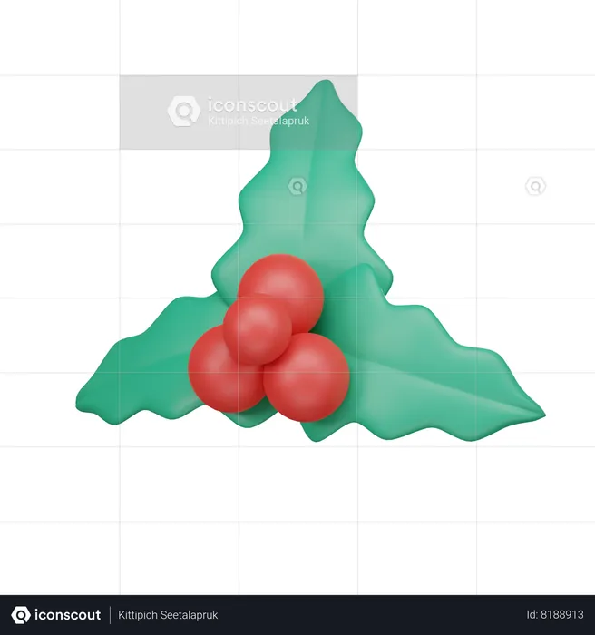 Christmas Mistletoe  3D Icon