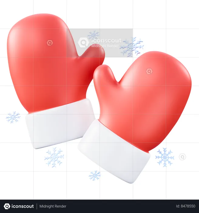 Christmas mittens  3D Icon