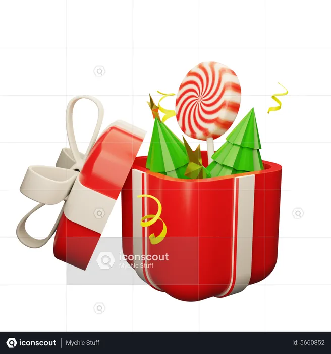 Christmas Open Giftbox  3D Icon