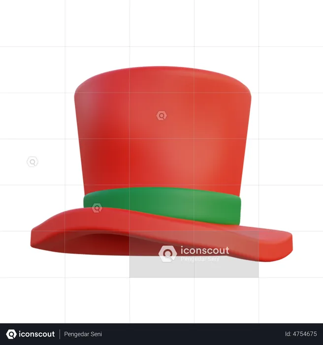 Christmas Red Hat  3D Icon