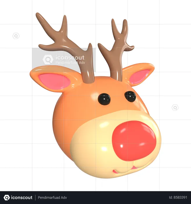 Christmas Reindeer  3D Icon