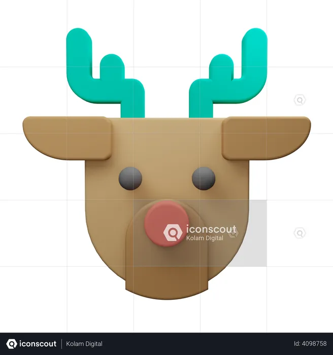 Christmas Reindeer  3D Illustration