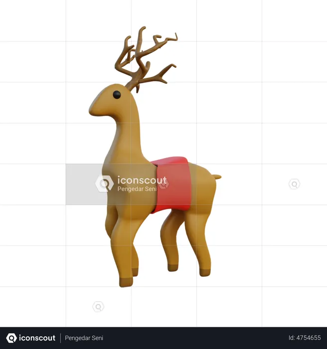 Christmas Reindeer  3D Icon