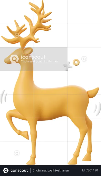 Christmas Reindeer  3D Icon