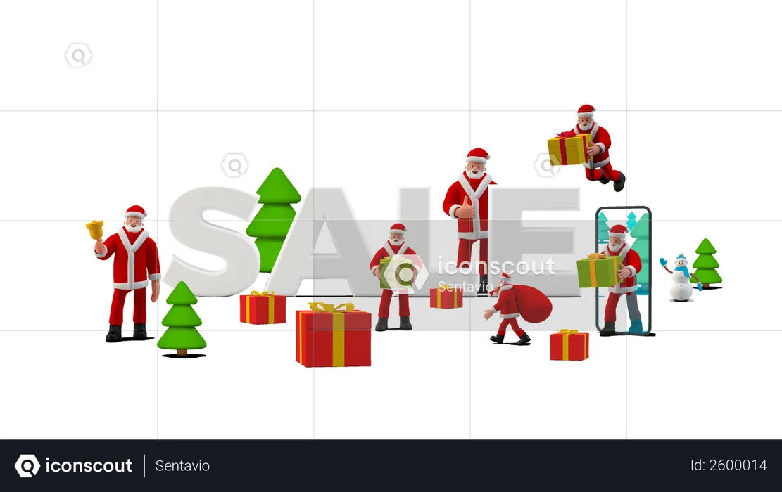 Christmas Sale  3D Illustration