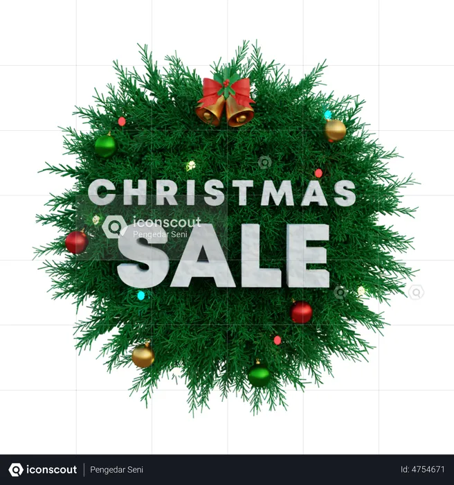 Christmas Sale Wreath  3D Icon