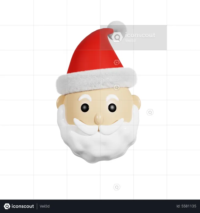 Christmas Santa Head  3D Icon