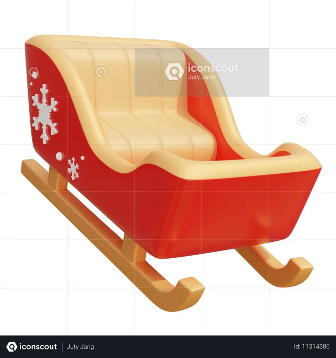 Christmas santa sleigh  3D Icon