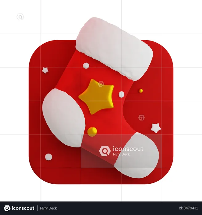 Christmas santa sock  3D Icon