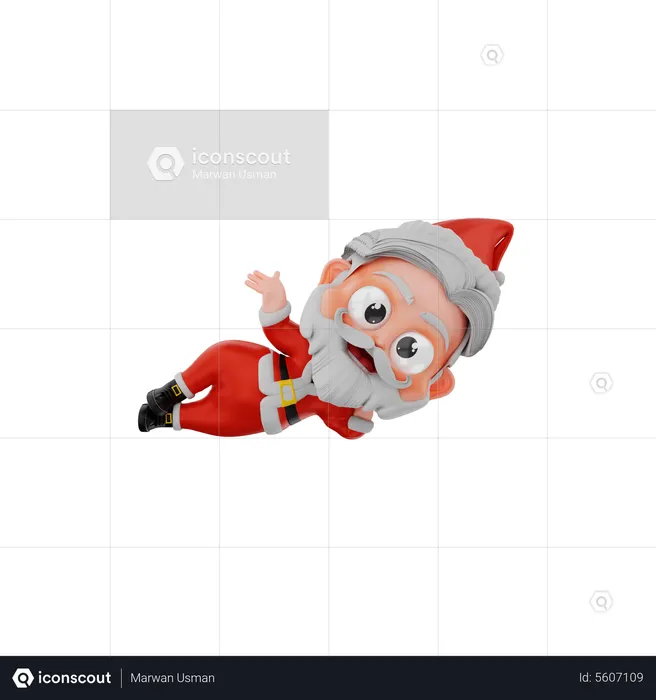 Christmas Santa Weaving Hand While Sleeping  3D Illustration