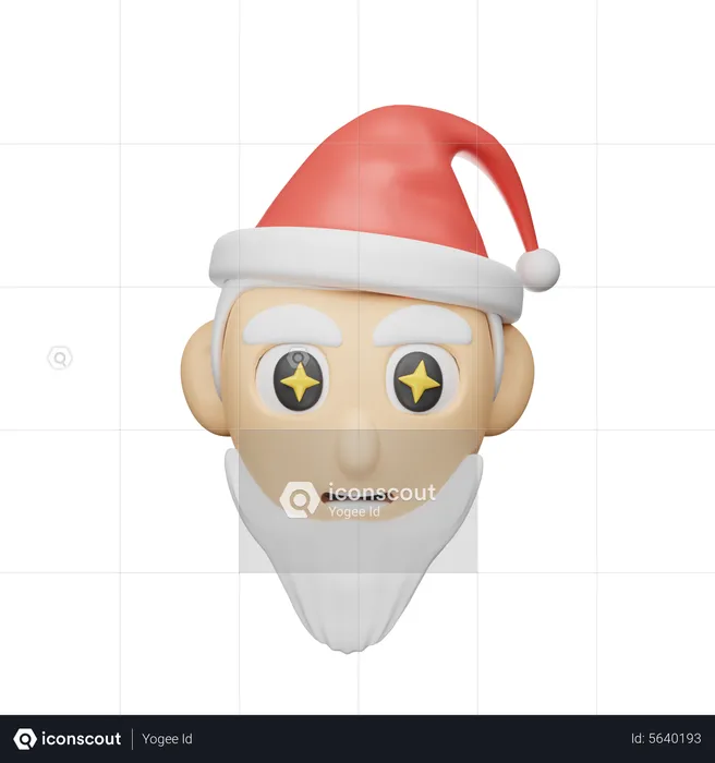 Christmas Santas Head  3D Icon