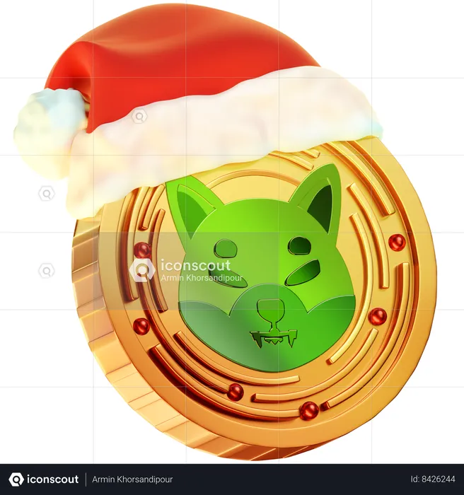 Christmas Shiba Inu Coin  3D Icon