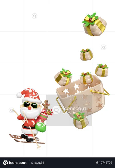 クリスマスショッピング  3D Illustration