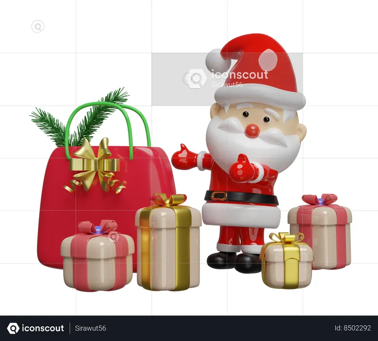 Christmas Shopping  3D Icon