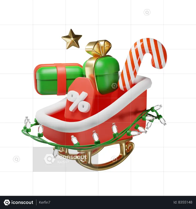 Christmas Sleigh  3D Icon