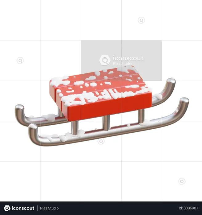 Christmas sleigh  3D Icon