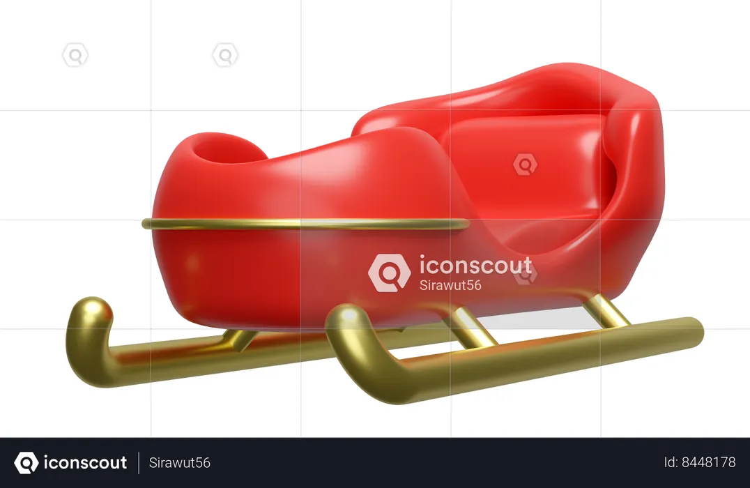 Christmas sleigh  3D Illustration