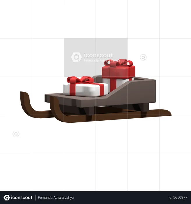 Christmas Sleigh  3D Icon
