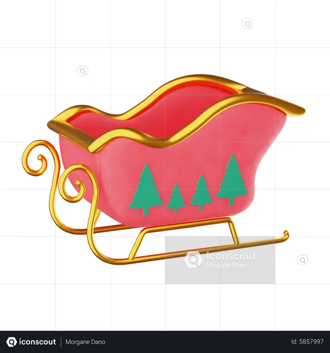 Christmas sleigh  3D Icon