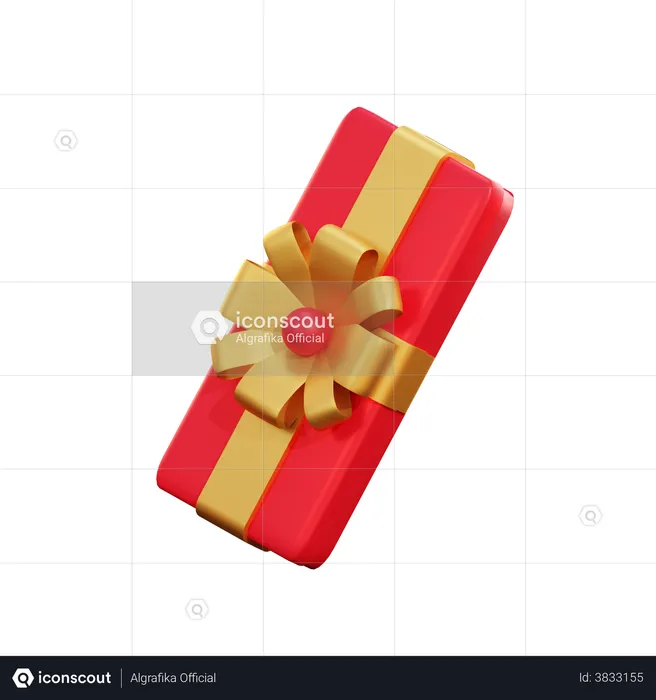 Christmas Small Red Giftbox  3D Illustration