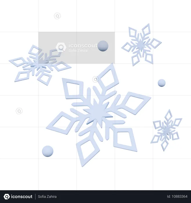 クリスマスの雪  3D Icon