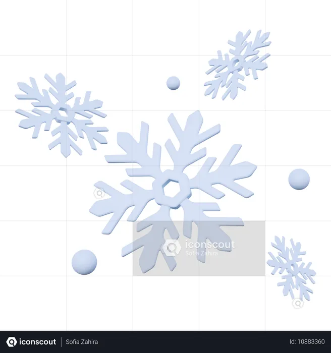 クリスマスの雪  3D Icon