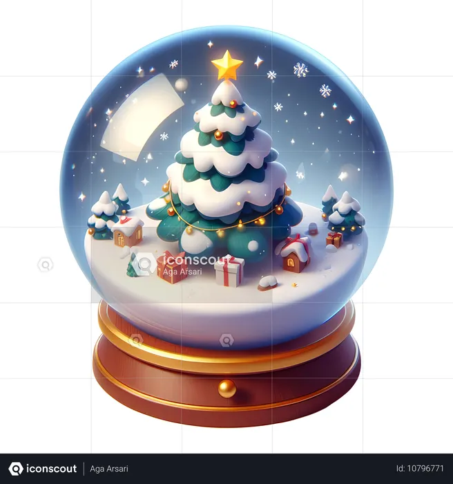 クリスマス スノーグローブ  3D Icon