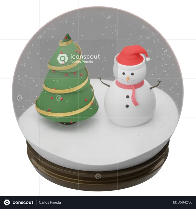 Christmas Snowball  3D Illustration