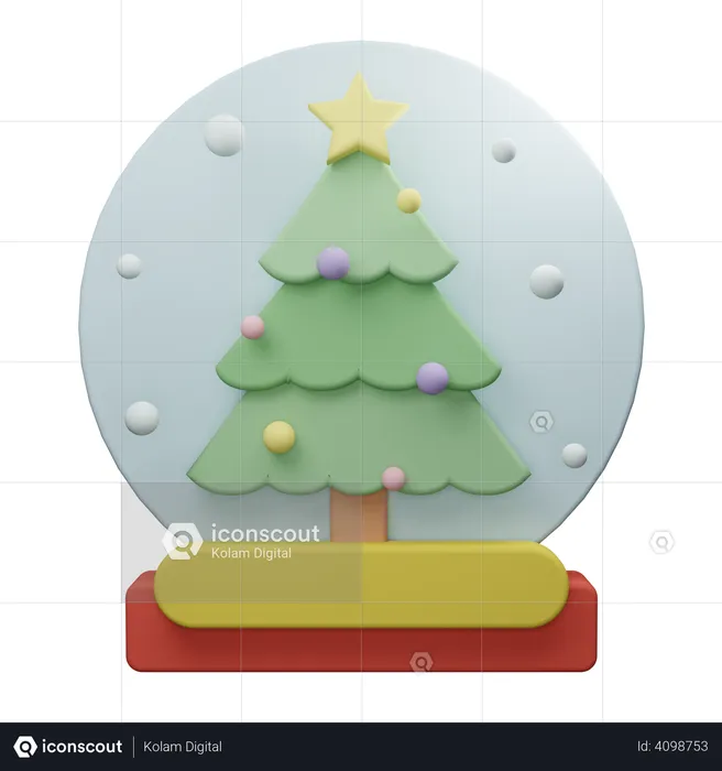 Christmas Snowball  3D Illustration