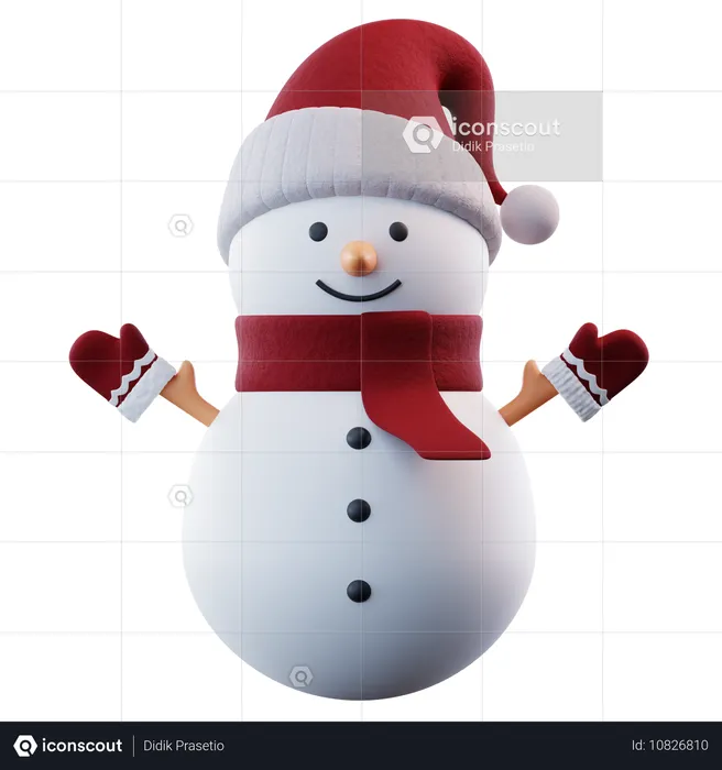 クリスマス雪だるま  3D Icon