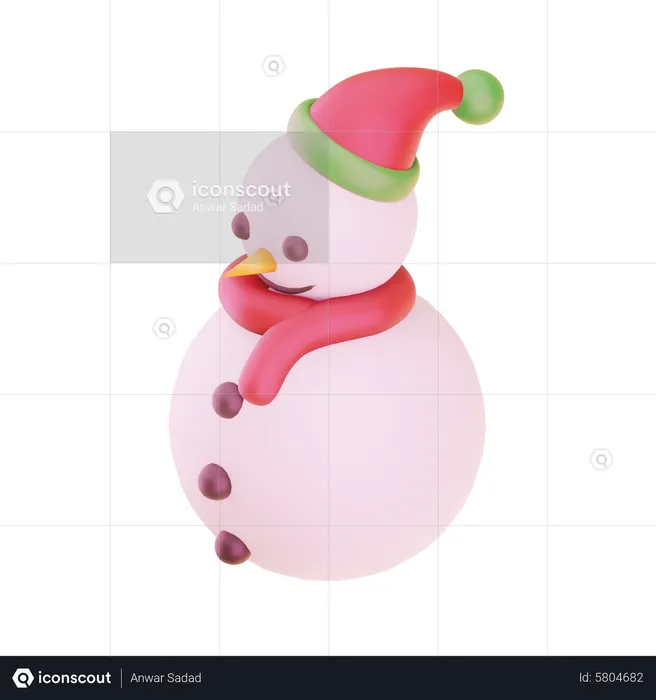 Christmas Snowman  3D Icon