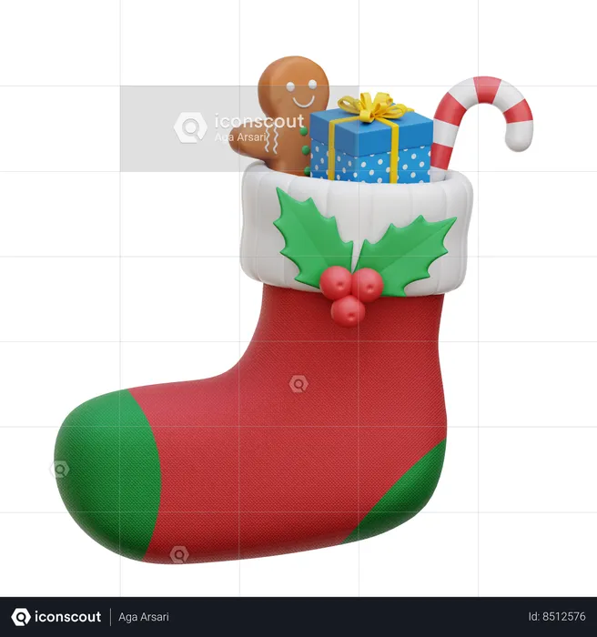 Christmas Sock  3D Icon