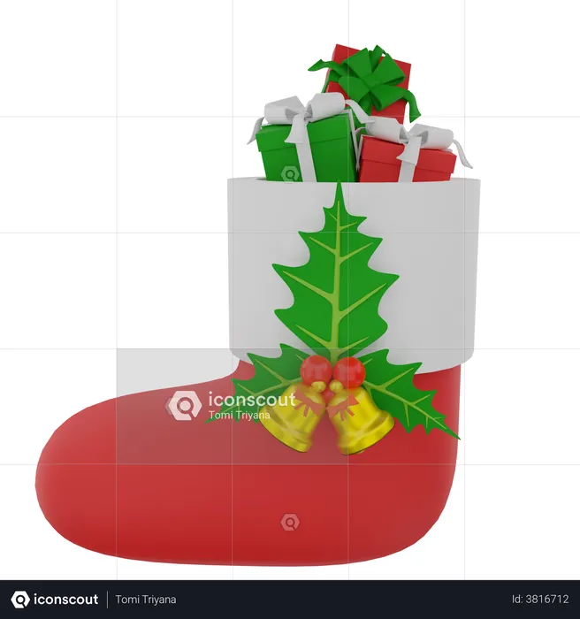 Christmas Sock  3D Illustration
