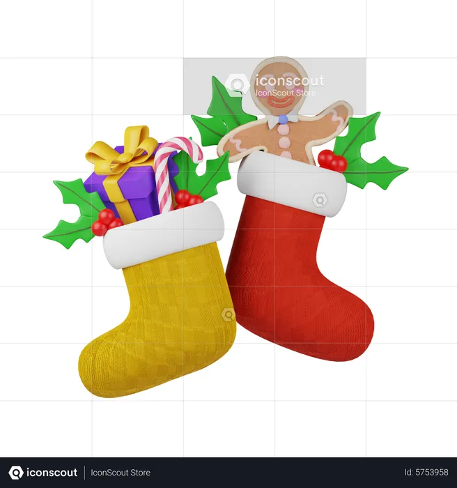 Christmas Socks  3D Icon