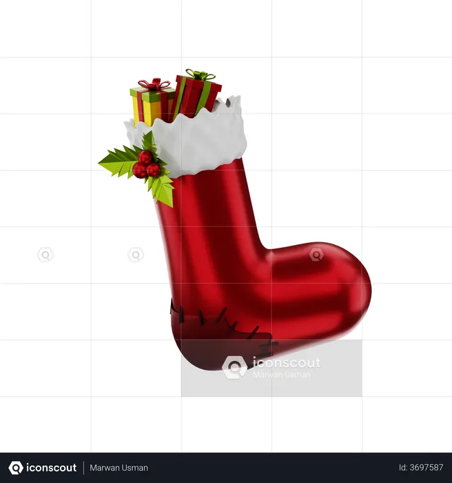 Christmas socks  3D Illustration