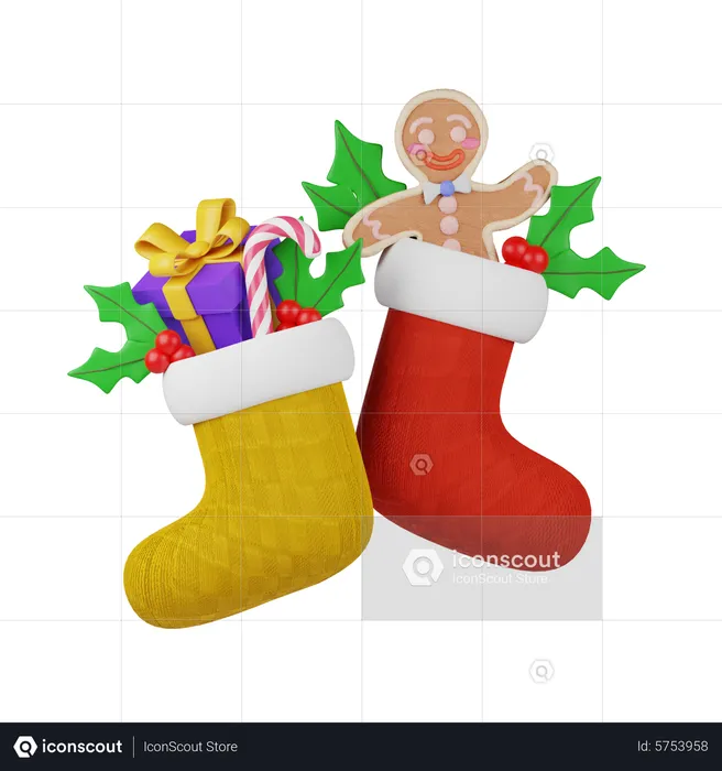 Christmas Socks  3D Icon