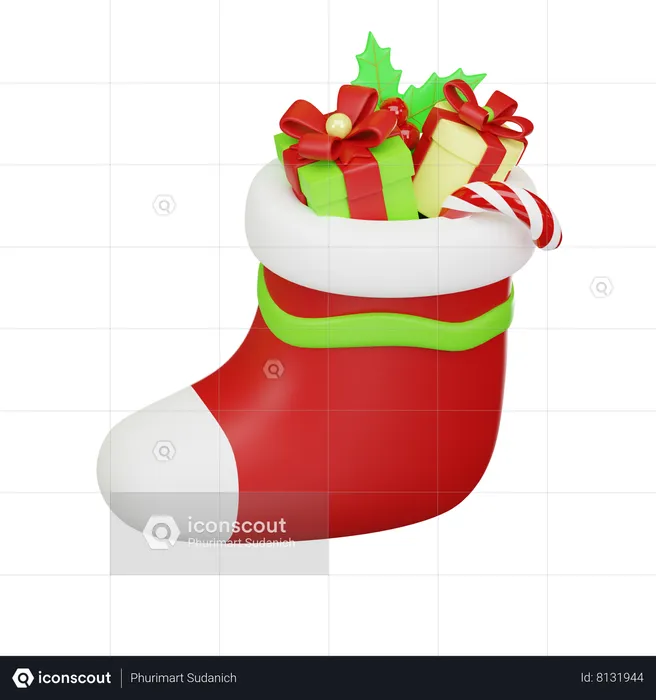 Christmas Stocking  3D Icon