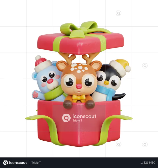 Christmas Surprise  3D Illustration