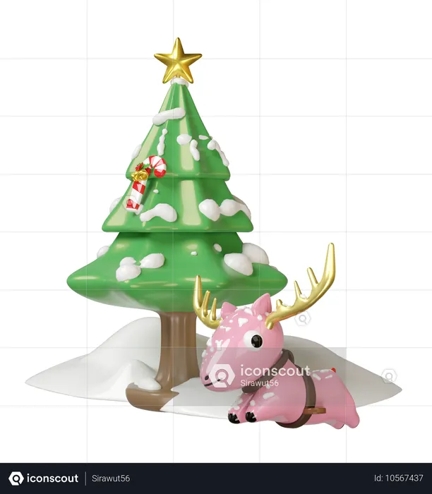 クリスマスツリー  3D Icon