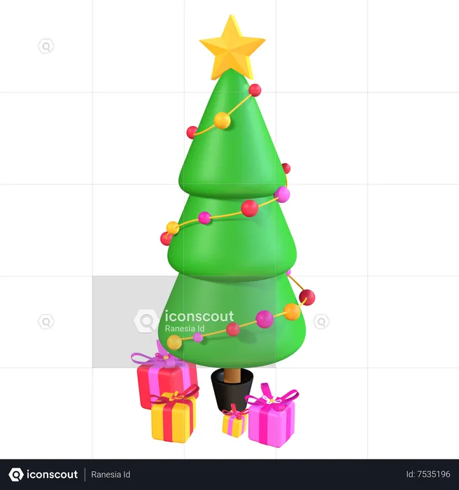 クリスマスツリー  3D Icon