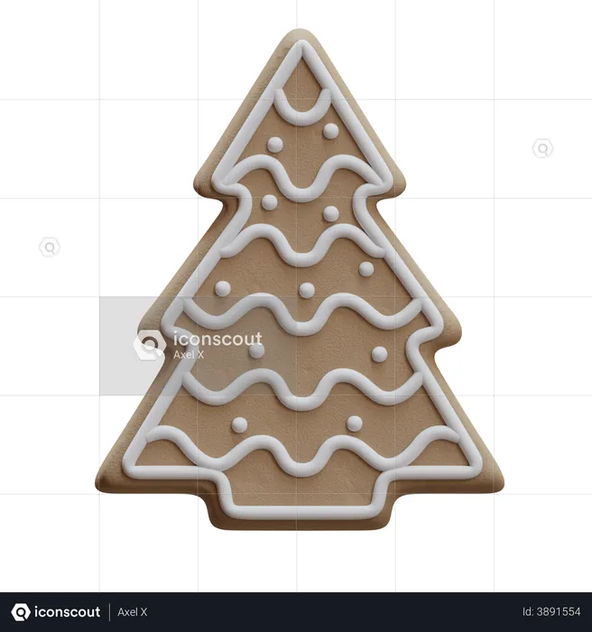 Christmas Tree Cookie  3D Illustration