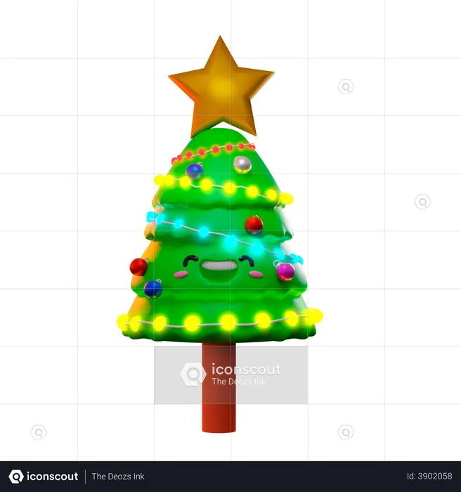Christmas Tree Decoration  3D Illustration
