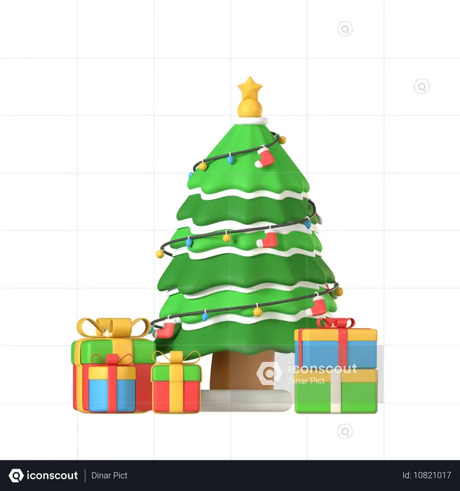 Christmas Tree Gift  3D Icon