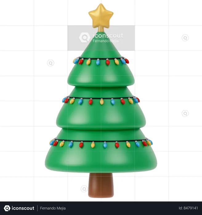 Christmas Tree Lights  3D Icon