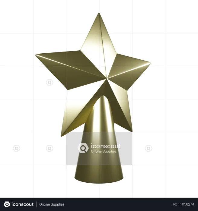 Christmas Tree Star  3D Icon