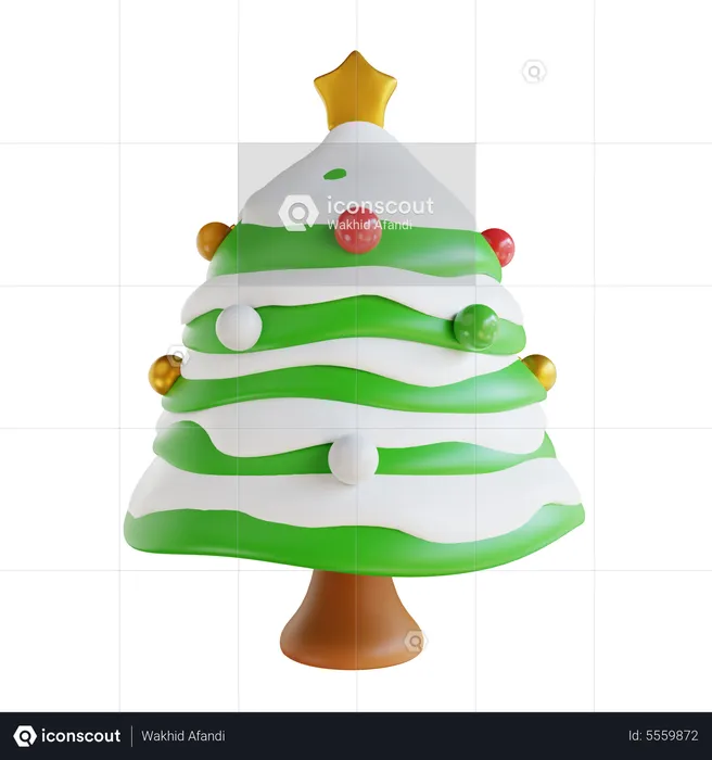 Christmas Tree With Light  3D Icon