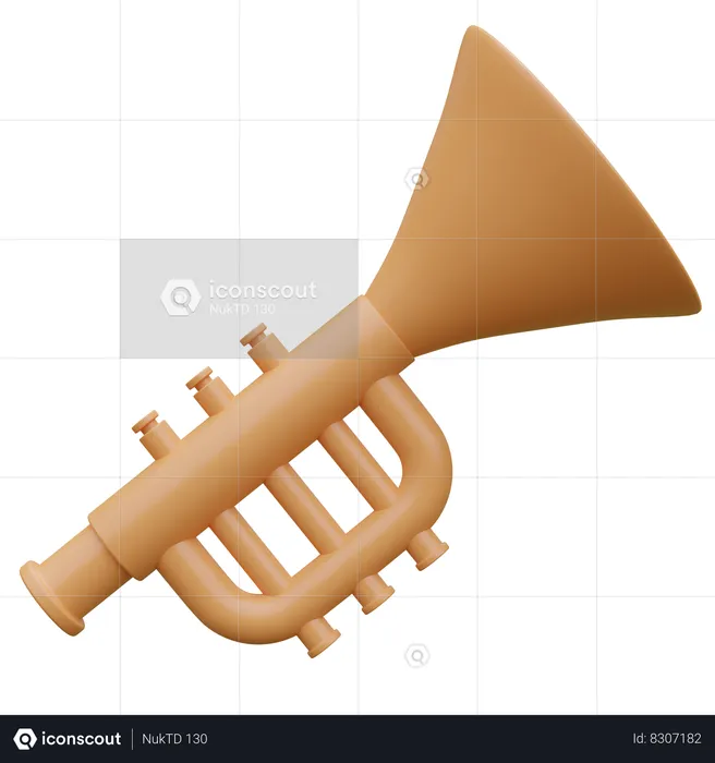 Christmas Trumpet  3D Icon