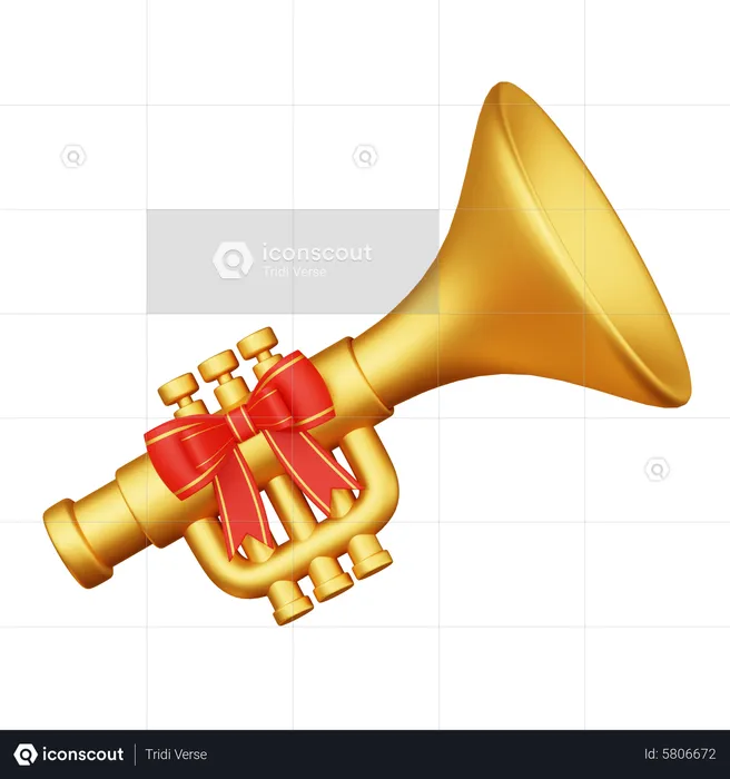 Christmas Trumpet  3D Icon